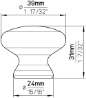 Afbeeldingen van Siro Meubelknop kunststof - L 39mm/H 31mm/B 39mm - aluminium 