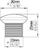 Afbeeldingen van Siro Meubelknop kunststof - L 30mm/H 25mm/B 30mm - aluminium 