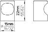 Afbeeldingen van Siro Meubelknop metaal - L 15mm/H 22mm/B 15mm - RVS 