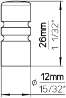 Afbeeldingen van Siro Meubelknop metaal - L 12mm/H 26mm/B 12mm - messing glanzend 