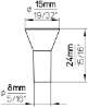 Afbeeldingen van Siro Meubelknop metaal - L 15mm/H 24mm/B 15mm - chroom glanzend 