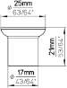 Afbeeldingen van Siro Meubelknop metaal - L 25mm/H 21mm/B 25mm - RVS 