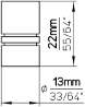 Afbeeldingen van Siro Meubelknop metaal - L 13mm/H 22mm/B 13mm - RVS 