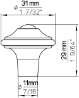 Afbeeldingen van Siro Meubelknop metaal - L 31mm/H 29mm/B 31mm - tin 