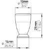 Afbeeldingen van Siro Meubelknop metaal - L 19mm/H 28mm/B 19mm - nikkel glanzend 