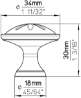 Afbeeldingen van Siro Meubelknop metaal - L 34mm/H 30mm/B 34mm tin/wit 