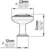 Afbeeldingen van Siro Meubelknop metaal - L 23mm/H 24mm/B 23mm chroom glanzend/wit 