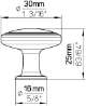 Afbeeldingen van Siro Meubelknop metaal - L 30mm/H 25mm/B 30mm antiek messing/beige 