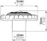 Afbeeldingen van Siro Meubelknop metaal - L 54mm/H 30mm/B 54mm antiek messing/ transparant 