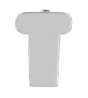 Afbeeldingen van Siro Meubelknop metaal - L 16mm/H 21mm/B 16mm chroom glanzend/ transparant 