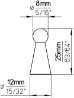 Afbeeldingen van Siro Meubelknop metaal - L 12mm/H 25mm/B 12mm RVS effect 