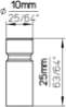 Afbeeldingen van Siro Meubelknop metaal - L 10mm/H 25mm/B 10mm RVS 