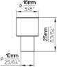 Afbeeldingen van Siro Meubelknop metaal - L 16mm/H 25mm/B 16mm mat RVS effect 