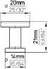 Afbeeldingen van Siro Meubelknop metaal - L 20mm/H 21mm/B 20mm RVS effect 