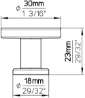 Afbeeldingen van Siro Meubelknop metaal - L 30mm/H 23mm/B 30mm mat zwart 