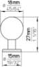 Afbeeldingen van Siro Meubelknop metaal - L 18mm/H 27mm/B 18mm messing glanzend 