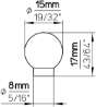 Afbeeldingen van Siro Meubelknop metaal - L 15mm/H 17mm/B 15mm RVS 