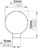 Afbeeldingen van Siro Meubelknop metaal - L 28mm/H 33mm/B 28mm RVS 