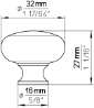 Afbeeldingen van Siro Meubelknop metaal - L 32mm/H 27mm/B 32mm chroom glanzend 