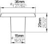 Afbeeldingen van Siro Meubelknop metaal - L 36mm/H 20mm/B 36mm zwart chroom glanzend 