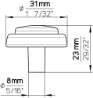 Afbeeldingen van Siro Meubelknop metaal - L 31mm/H 23mm/B 31mm chroom glanzend/perzik 