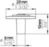 Afbeeldingen van Siro Meubelknop metaal - L 28mm/H 19mm/B 28mm messing glanzend 