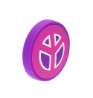 Afbeeldingen van Siro Meubelknop peace sign kunststof - L 50mm/H 24mm/B 50mm roze 