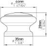 Afbeeldingen van Siro Meubelknop hout - L 44mm/H 29mm/B 44mm vurenhout 