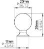 Afbeeldingen van Siro Meubelknop kunststof - L 20mm/H 29mm/B 20mm wit 