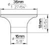 Afbeeldingen van Siro Meubelknop kunststof - L 36mm/H 18mm/B 36mm chroom mat 