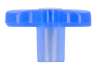 Afbeeldingen van Siro Meubelknop kunststof - L 50mm/H 26mm/B 48mm blauw/aluminium 
