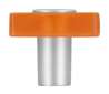 Afbeeldingen van Siro Meubelknop kunststof - L 30mm/H 26mm/B 30mm oranje/aluminium 