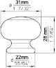 Afbeeldingen van Siro Meubelknop keramisch - L 31mm/H 28mm/B 31mm oranje/mandala 