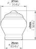 Afbeeldingen van Siro Meubelknop keramisch - L 37mm/H 41mm/B 37mm veelkleurig 