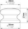 Afbeeldingen van Siro Meubelknop keramisch - L 39mm/H 27mm/B 39mm wit 