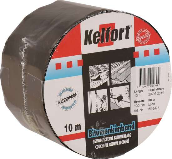 Afbeeldingen van Kelfort Bitumenkimband - 100mm x 10 meter - loodkleur  Op=Op
