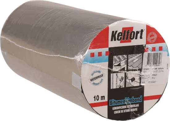 Afbeeldingen van Kelfort Bitumenkimband - 300mm x 10 meter - aluminium kleur 