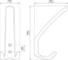 Afbeeldingen van Siro Kapstokhaak kunststof - boorafstand 20mm/L 150mm/H 96mm/B 57mm - wit 