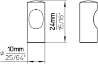 Afbeeldingen van Siro Meubelknop metaal - L 10mm/H 24mm/B 10mm - RVS 