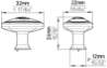 Afbeeldingen van Siro Meubelknop metaal - L 32mm/H 24mm/B 32mm chroom glanzend/wit 