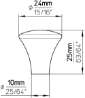 Afbeeldingen van Siro Meubelknop metaal - L 24mm/H 25mm/B 24mm RVS effect/ transparant 