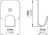 Afbeeldingen van Siro Kapstokhaak metaal - L 41mm/H 15mm/B 30mm nikkel mat 