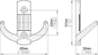 Afbeeldingen van Siro Kapstokhaak metaal - boorafstand 32mm/L 57mm/H 28mm/B 60mm antiek messing 