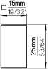 Afbeeldingen van Siro Meubelknop metaal - L 15mm/H 25mm/B 15mm RVS 