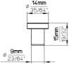 Afbeeldingen van Siro Meubelknop metaal - L 14mm/H 15mm/B 14mm RVS 