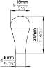 Afbeeldingen van Siro Meubelknop metaal - L 16mm/H 30mm/B 16mm chroom glanzend 