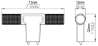 Afbeeldingen van Siro Meubelknop metaal - L 72mm/H 32mm/B 12mm mat RVS effect 