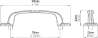 Afbeeldingen van Siro Meubelgreep metaal - boorafstand 76mm/L 109mm/H 23mm/B 22mm messing glanzend 