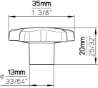 Afbeeldingen van Siro Meubelknop kunststof - L 35mm/H 20mm/B 13mm chroom mat 