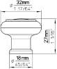 Afbeeldingen van Siro Meubelknop kunststof - L 32mm/H 27mm/B 32mm wit 